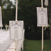 Hand drawn Funky Doodle Wedding Table Seating Kaart