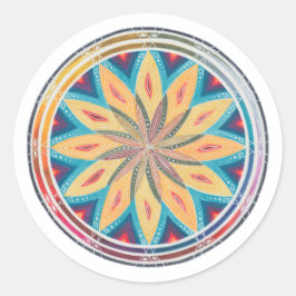 Hand-Drawn Geometric Mandala Ronde Sticker