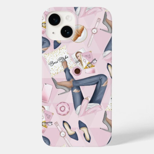 Hand Drawn Girl Boss Case-Mate iPhone Case (Achterkant)