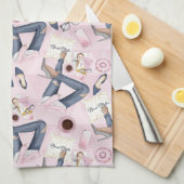 Hand Drawn Girl Boss Theedoek (Quarter Fold)