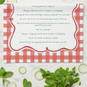 Hand Drawn Grandmas Recipe Red Gingham Theedoek (Gevouwen)