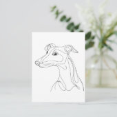 Hand Drawn Greyhound Line Art - Minimalist Design Briefkaart (Staand voorkant)