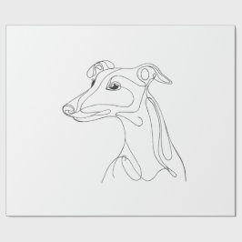 Hand Drawn Greyhound Line Art - Minimalist Design Cadeaupapier