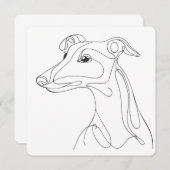 Hand Drawn Greyhound Line Art - Minimalist Design Kaart (Voorkant / Achterkant)