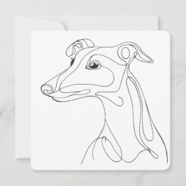 Hand Drawn Greyhound Line Art - Minimalist Design Kaart