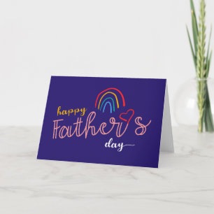 Hand-Drawn Happy Vaderdag Pride Rainbow Kaart