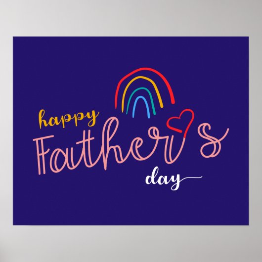 Hand-Drawn Happy Vaderdag Pride Rainbow Poster (Voorkant)