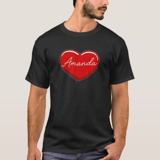 Hand Drawn Heart Amanda - First Name Hearts I Love T-shirt