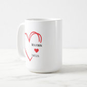hand drawn heart couple Valentine’s Day mugs (Devant gauche)