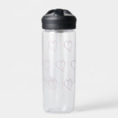 Hand Drawn Heart Donuts Valentines Water Bottle Waterfles (Voorkant)