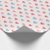 Hand Drawn Heart Doodle Pattern Cadeaupapier (Hoek)