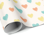 Hand Drawn Heart Doodle Pattern Wrapping Paper Cadeaupapier (Rol Hoek)