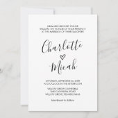 Hand Drawn Heart Formal Wedding Kaart (Voorkant)