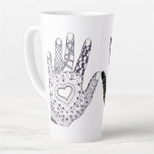 Hand Drawn Heart Hands Beer Stein Latte Mok (Linkerhoek)