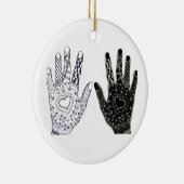 Hand Drawn Heart Hands Keramisch Ornament (Rechts)
