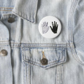 Hand Drawn Heart Hands Ronde Button 5,7 Cm (In situ)