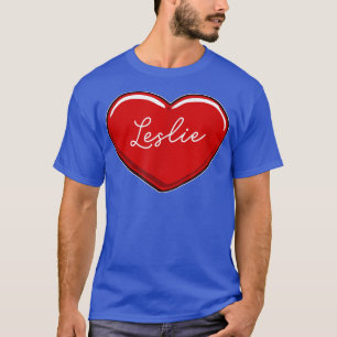 Hand Drawn Heart Leslie - Voornaam Heart I Love T-shirt
