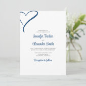 Hand Drawn Heart Minimal Wedding Kaart (Staand voorkant)