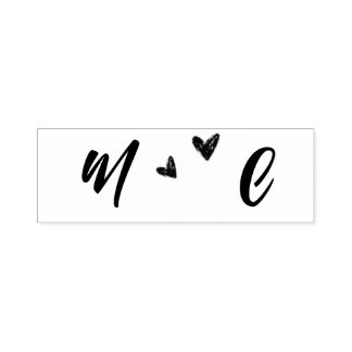 Hand Drawn Heart Name Initials Zelfinktende Stempel