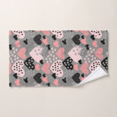Hand Drawn Hearts and Stippen Pattern ID471 Bad Handdoek (Handdoek)