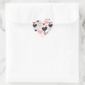 Hand Drawn Hearts and Stippen Pattern ID471 Hart Sticker (Tas)