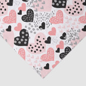 Hand Drawn Hearts and Stippen Pattern ID471 Tissuepapier (Detail)