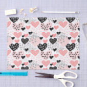 Hand Drawn Hearts and Stippen Pattern ID471 Tissuepapier (Craft)