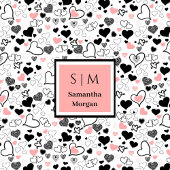 Hand Drawn Hearts Romantic Wedding Love Gift Art  Fleece Deken