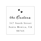 Hand Drawn Hearts Whimsical Script Name & Address Rubberstempel (Afrduk)