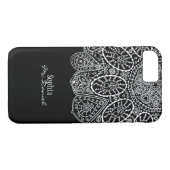 Hand Drawn Henna Circle Design Black and White Case-Mate iPhone Case (Achterkant (Horizontaal))