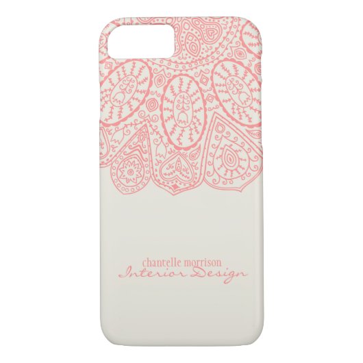 Hand Drawn Henna Circle Pattern Design Business Case-Mate iPhone Case (Achterkant)