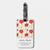 Hand Drawn Hibiscus Pattern Bagagelabel (Achterkant verticaal)