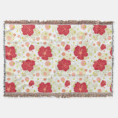 Hand Drawn Hibiscus Pattern Deken (Voorkant)
