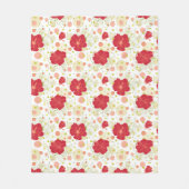 Hand Drawn Hibiscus Pattern Fleece Deken (Voorkant)