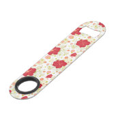 Hand Drawn Hibiscus Pattern Speed Flessenopener (Achterkant Gekanteld)