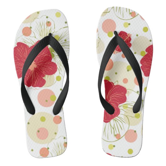 Hand Drawn Hibiscus Pattern Teenslippers (Voetbed)