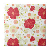 Hand Drawn Hibiscus Pattern Tegeltje (Voorkant)