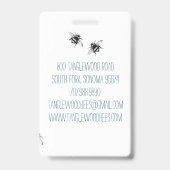 Hand Drawn Honey Bee Apiary Floral Badge (Achterkant)