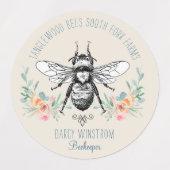 Hand Drawn Honey Beer Floral Labels (Design 1)