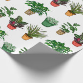 Hand Drawn Houseplant Birthday Cadeaupapier (Hoek)