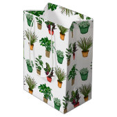 Hand Drawn Houseplant Birthday Medium Cadeauzakje (Achterkant Gekanteld)