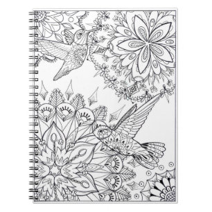 Hand Drawn Hummingbird Mandala Art Notitieboek