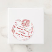 Hand Drawn is liefde & Pizza Vrijgezellenfeest Bedankjes Labels (In situ)