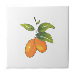 Hand Drawn Kumquats Tegeltje