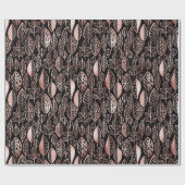 Hand Drawn Leaf Pattern Roos Gold Foil ID495 Cadeaupapier (Vlak)