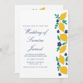 Hand-Drawn Lemon Botanical Abstract Wedding (Voorkant / Achterkant)