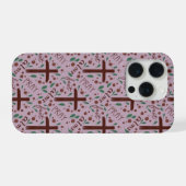 Hand-drawn Lenten Cross and Roses IPhone Case (Verso Horizontal)