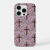 Hand-drawn Lenten Cross and Roses IPhone Case (Verso)