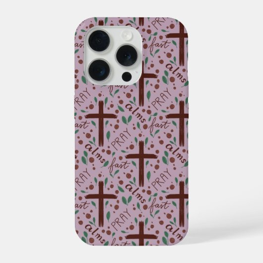 Hand-drawn Lenten Cross and Roses IPhone Case (Verso)