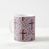 Hand-drawn Lenten Cross and Roses Mug (Devant gauche)